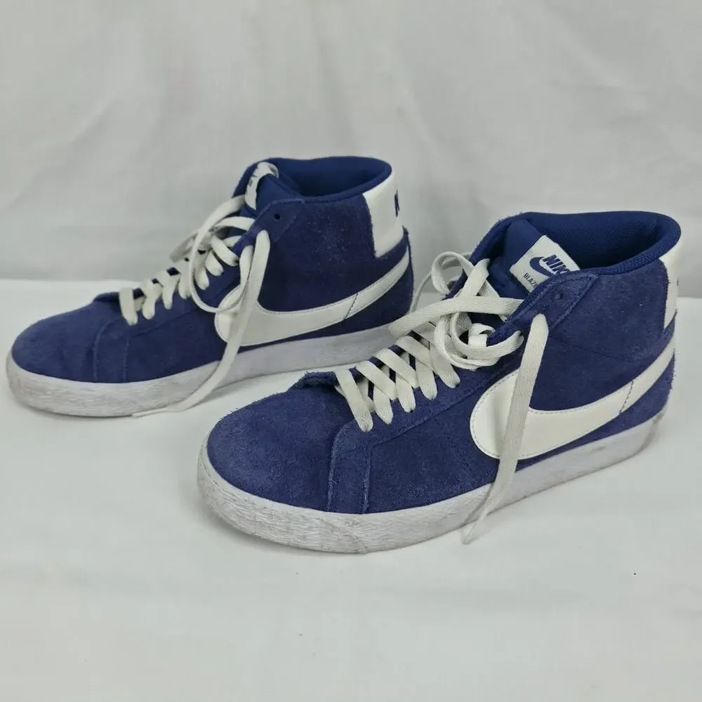 Nike SB Blazer Mid Mens US 8 Game Royal White Suede Skate Shoes Streetwear